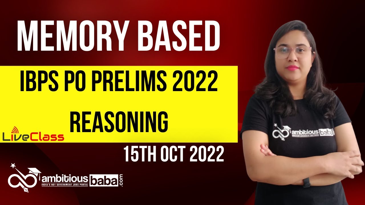 IBPS PO Prelims Memory Based Paper 2022 Reasoning Ability || Mona Mam ...