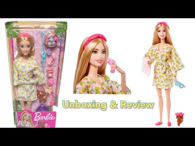 barbie spa set doll Unboxing review, #hkt90#barbie spa play set doll with  puppy and accessories