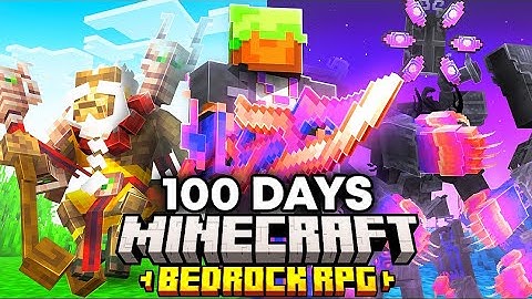I Survived 100 Days In A BEDROCK RPG In Minecraft