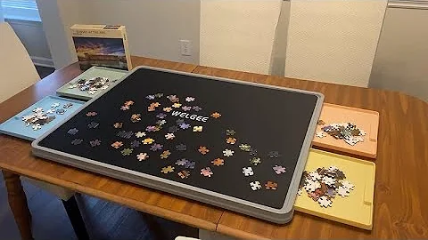 Review of WELGEE 1500 Piece Rotating Puzzle Board with Drawers & Cover, 35"x27"