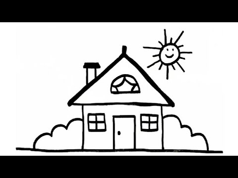 How to draw a beautiful house, easy and quick - YouTube