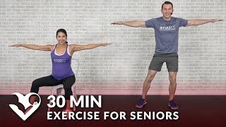 30 Min Exercise for Seniors, Elderly, \& Older People - Seated Chair Exercise Senior Workout Routines