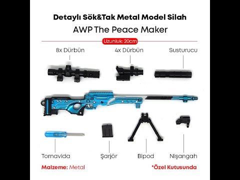 Dukkin Detaylı Sök&Tak Metal Model Silah 20cm - AWP The Peace Maker Oyuncak Değildir!!!!!