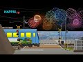 【踏切アニメ】 ★鎌倉高校前の踏切と花火大会★　/ 江ノ電 / スラムダンク / Fireworks Festival in Kamakura & Enoden Train & Crossing