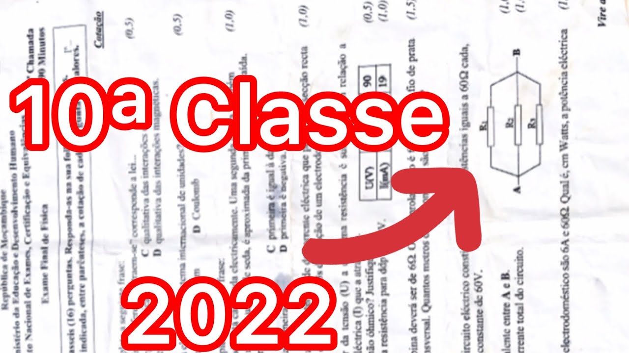 Resoluçao Do Exame De Física Da 10 Classe 2022 (Passo a passo)