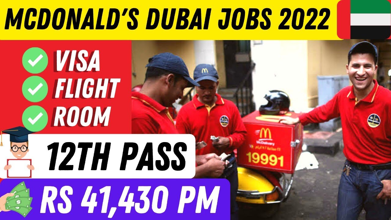 😍🔥 McDonalds Dubai UAE Job Vacancy 2022 Bike Rider Job Delivery Boy Job 12th Pass Jobs