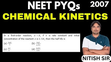In a first-order reaction, A→B, if k is rate constant and initial concentration of the reactant A