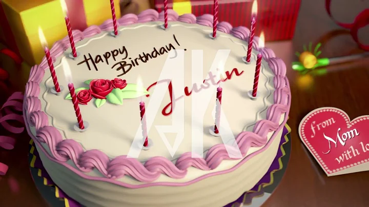 Happy Birthday Justin - Birthday Cake with the Nam...