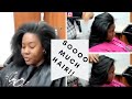 Silk Press on Thick Natural Hair! Layers!!!