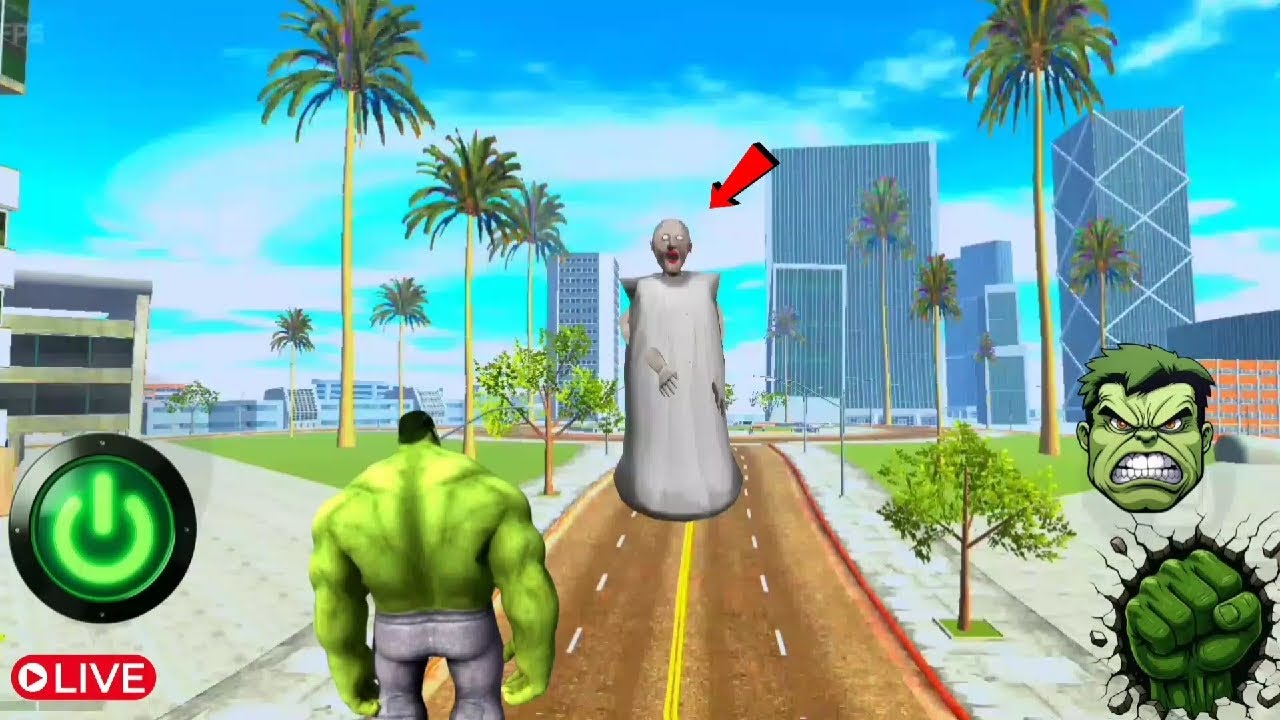 Indian Bike Driving 3D || Hulk Vs Grenny City Challenge Live Video 