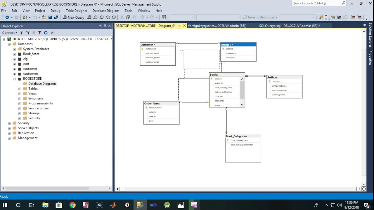 how to create database diagram in sqlserver - YouTube