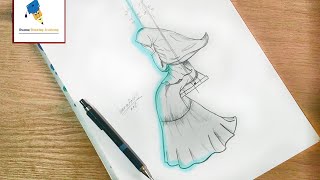 تعلم رسم  بنت محجبة خطوة بخطوة للمبتدئين | تعليم الرسم | رسم سهل