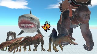 MEGALODON WITH GORO & OLD GORO VS FACTION - Animal Revolt Battle Simulator by DINO HUNTER 604 views 6 months ago 6 minutes, 38 seconds