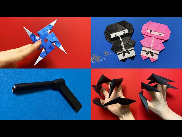 折り紙】簡単 手裏剣 忍者 ピストル🔫爪 How to make paper Ninja#닌자