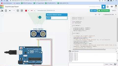 Ultrasonic Distance Sensor & Arduino using Tinkercad