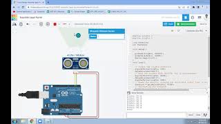 Ultrasonic Distance Sensor & Arduino using Tinkercad