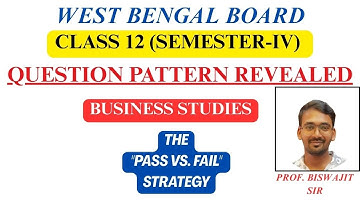 WBCHSE Class 12 Semester-4 BUSINESS STUDIES/BSTD/: Complete Question Pattern & Marks Distribution
