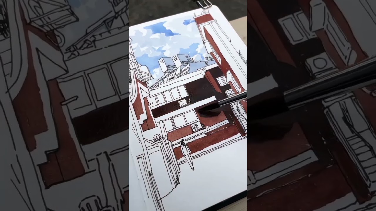 Городской уличный эскиз 