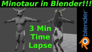 My Blender Minotaur Character | Sculpting, Texturing, Rigging, Hair System, Render