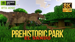 Minecraft RTX 4090 4k | Prehistoric Park Map Full Tour | Jurassic park Dinosaurs |EL SANDO