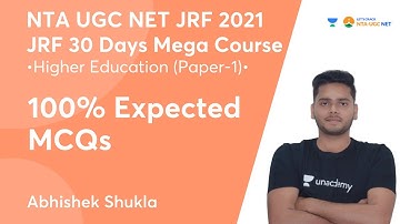 100% Expected MCQs | Higher Education System | NTA UGC NET-JRF 2021 | Abhishek Shukla