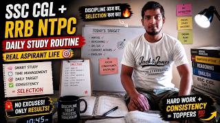 SSC CGL + RRB NTPC Daily Study Routine 📚 | Real Aspirant Life