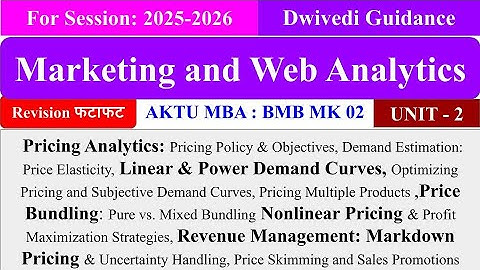 Marketing and Web Analytics Unit 2, Marketing and Web Analytics mba 3rd sem, Marketing Analytics