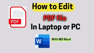 How to Edit PDF in MS Word | Edit pdf file in laptop| How to edit pdf