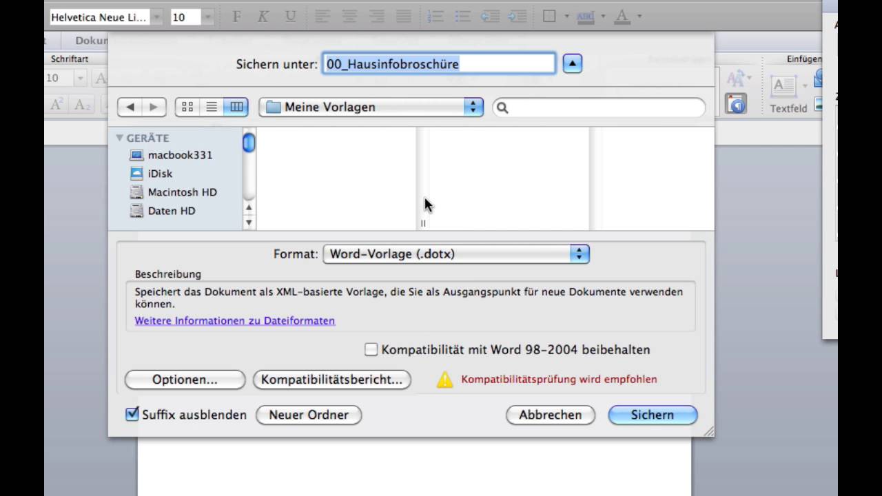 Kurs Microsoft Word 2011 Mac: 083 Formatvorlagen Vorlage erstellen
