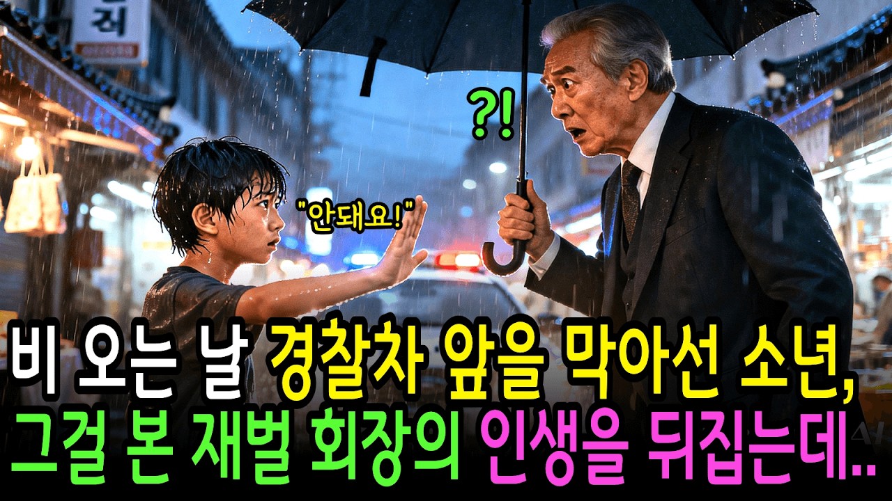 비 오는 날 경찰차 앞을 막아선 소년… 그 아이 때문에 재벌 회장의 운명이 바뀌었습니다