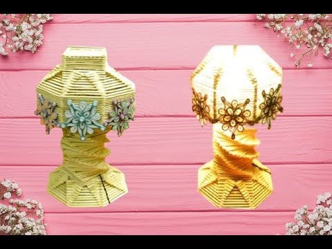 How to make Easily a Popsicle Stick Lamp || Lamp Shade || Table Lamp