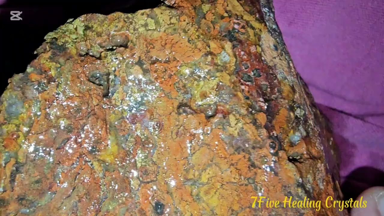 Red mixed together with yellow jasper