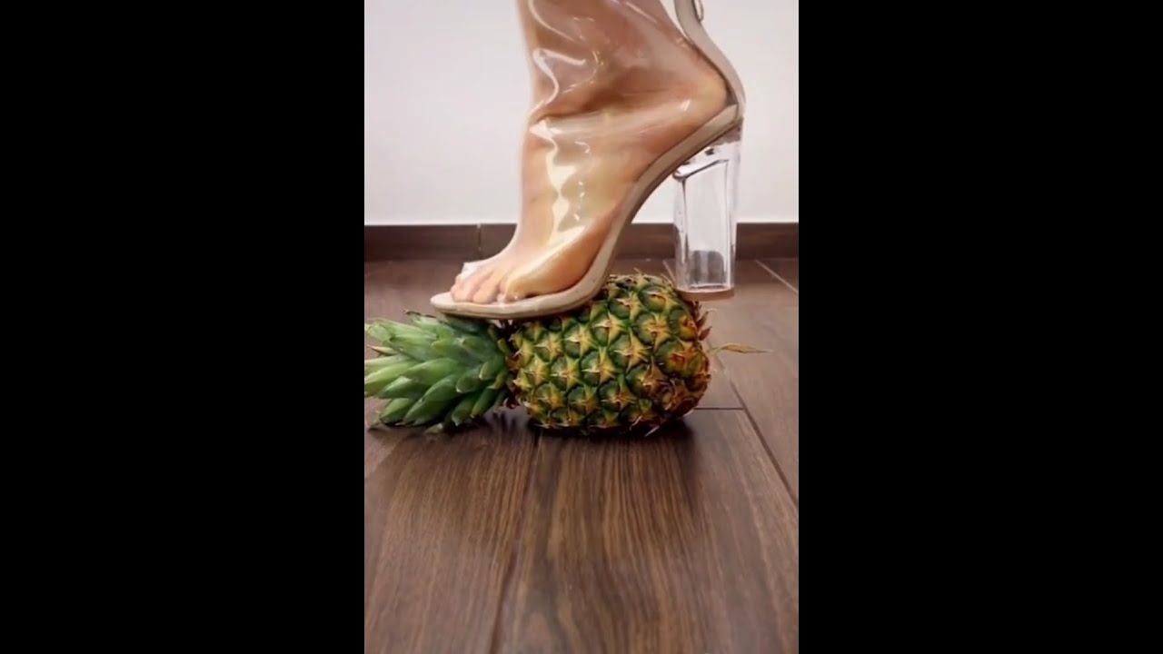 crushing kick in high heels! Crushing foods! asmr food! Crushing