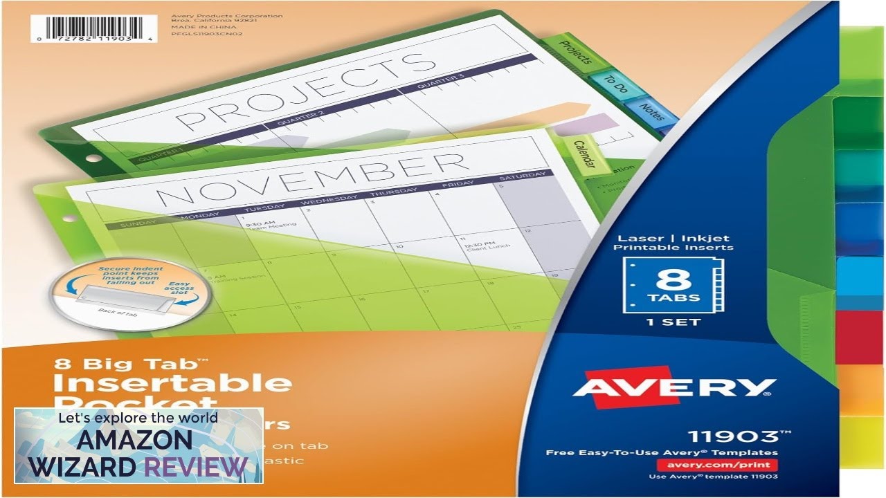 Avery Dividers for 3 Ring Binders 8 Tab Binder Dividers Plastic Binder Review