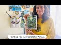 Tall Trees Forest painting| gouache | simple photo turns into beautiful memory on canvas 