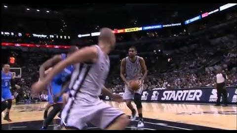 Tony Parker beautiful pass to Tim Duncan for the dunk
