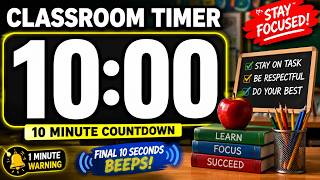 ⏱️ 10 Minute Classroom Timer with Alarm !!!