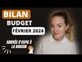 Bilan budget fevrier 2024  arrive dupsie ouverture assurance vie pargne voiture