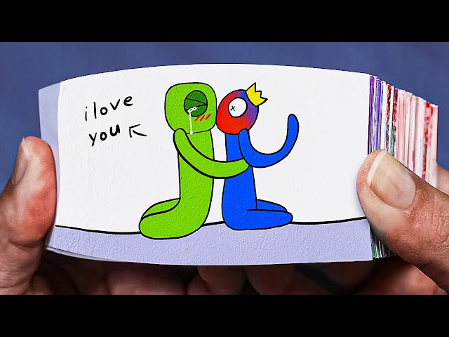 Rainbow Friends Kiss Meme blue x green 