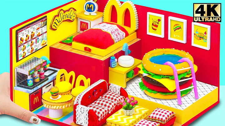 (So Easy) Build McDonalds Bedroom, Burger Swiming Pool, Kitchen | DIY Miniature Cardboard House #40