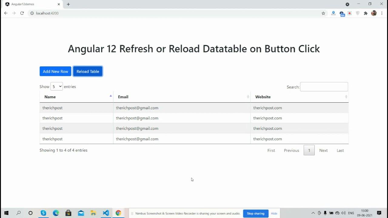 Angular 12 Reload OR Refresh Datatable on Button Click Working Demo ...