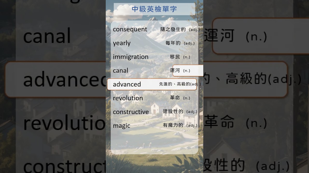 跟著AI學 中級英檢單字   shorts   205   