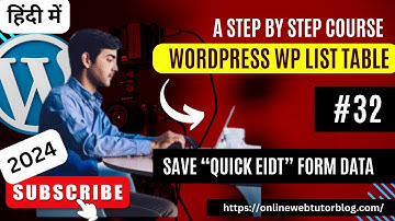 WordPress WP List Table Tutorials in Hindi | Save "Quick Edit Form Data" to Database Table