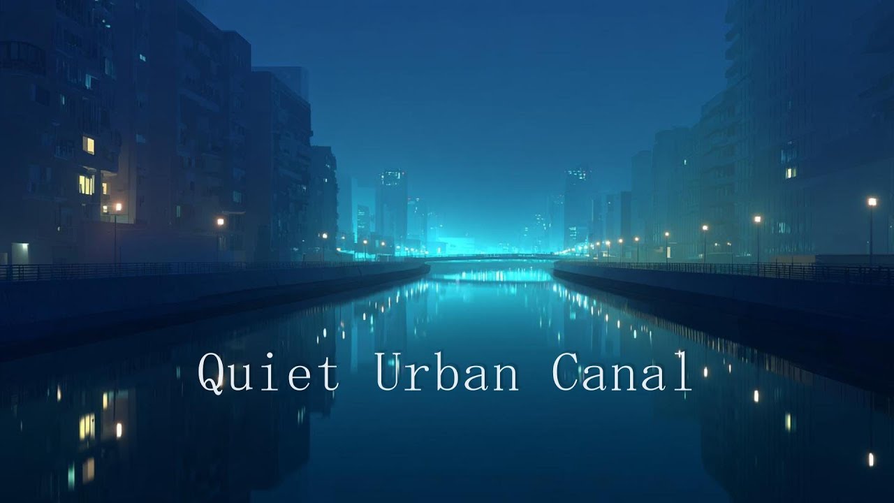 Deep Sleep Piano | Silent Urban Canal after Midnight