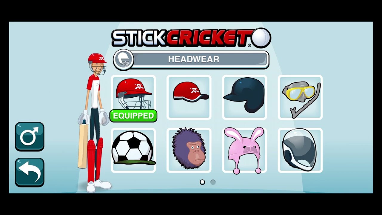 Change Bats Gloves Shoes in Stick Cricket 2 and much