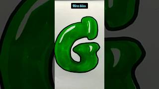 DRAWING A BUBBLE LETTER G WITH OUTLINE ✍️ | LETTERING | DOODLE ART FOR BEGINNERS #shorts #viral #fyp