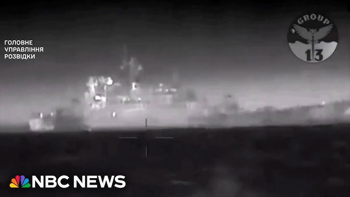 Ukrainian Military Video Said To Show A Naval Drone Attack On A Russian Landing Ship