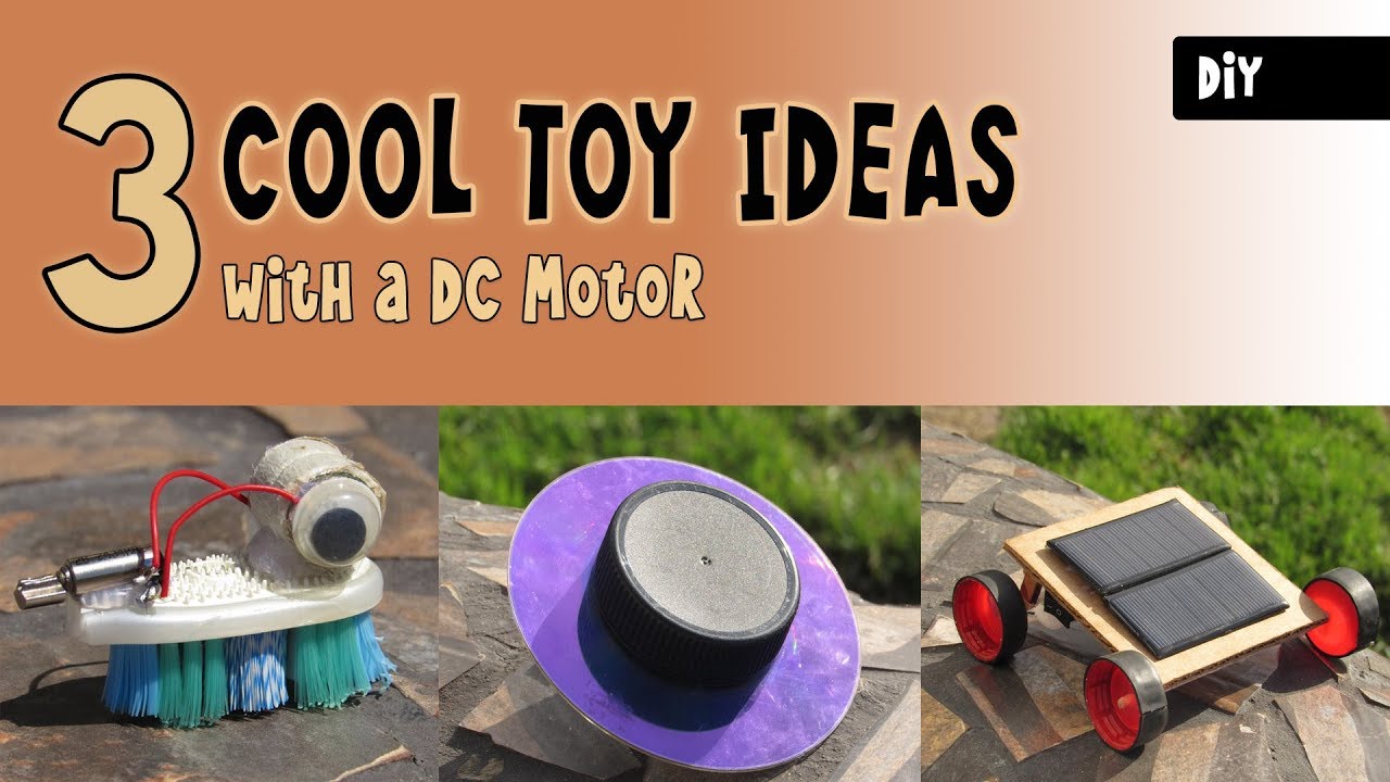 3 COOL TOY IDEAS WITH A DC MOTOR DIY Toys YouTube