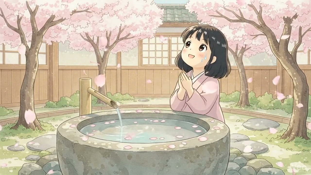 Cherry Blossom City 🌸 | Korean Spring Ghibli Style Silent Story | ASMR Visuals
