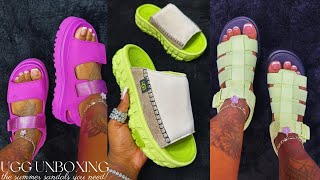 UGG SANDALS UNBOXING REVIEW & TRY ON HAUL | FT. GOLDENGLOW, VENTURE DAZE SLIDE & CORA STYLES!